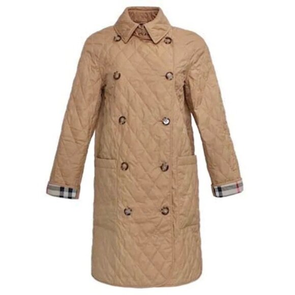 Burberry Women's Tything Diamond Quilted Double Breasted Long Jacket Bis… - Picture 1 of 13